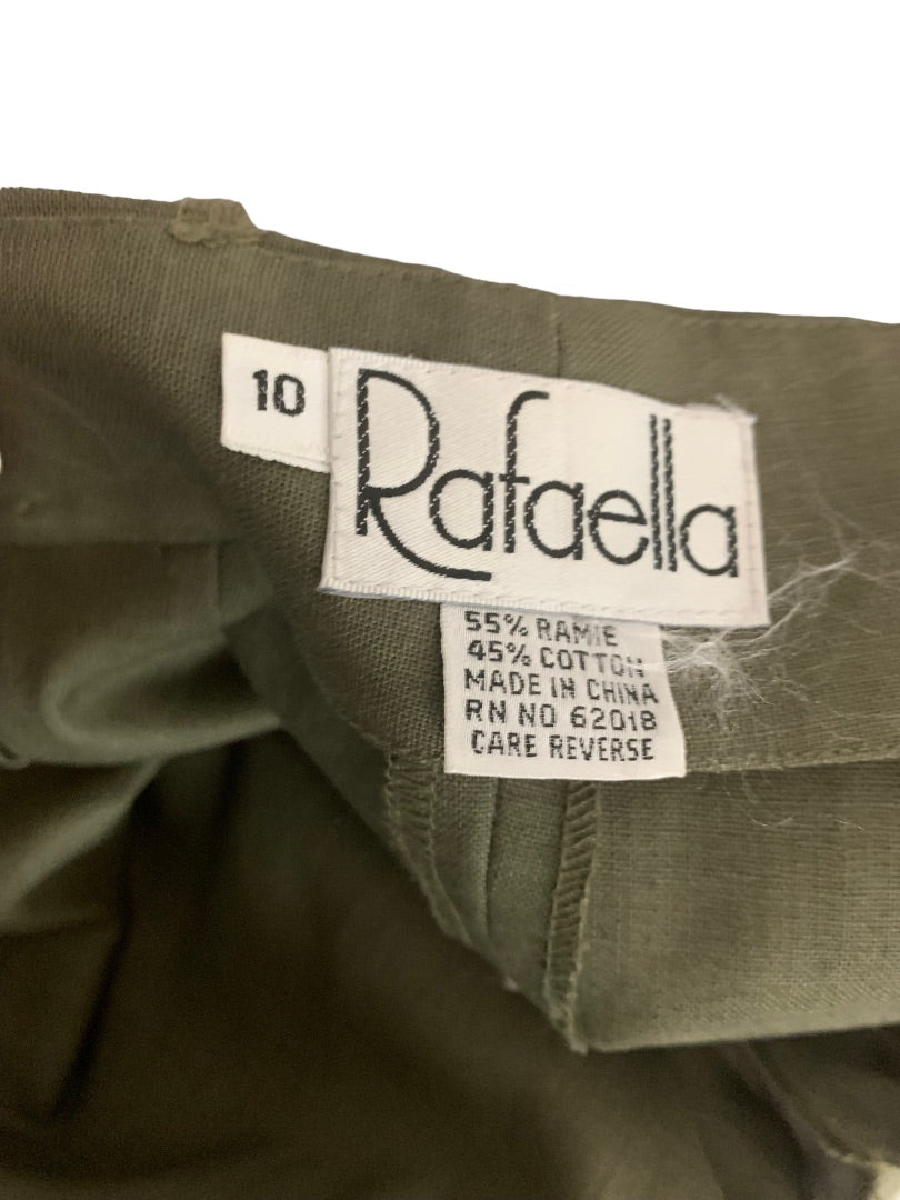 10 Rafaella Women's Army Green Midi Skirt Vintage 90s Cotton Blend