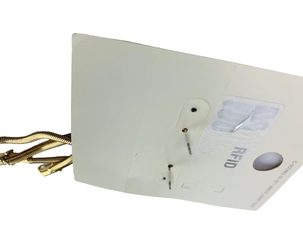 a new day Post Drop Goldtone Pierced Earrings Blue Purple 3" Drop Dangle