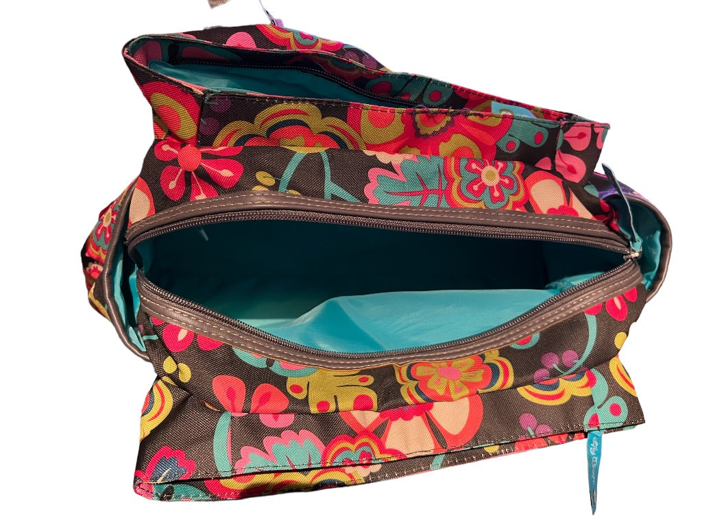 Lily Bloom Folky Floral Landon Triple Section Satchel Handbag