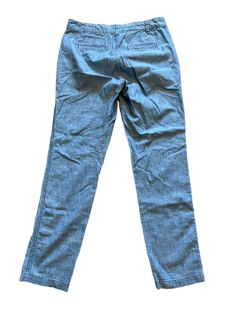0 GAP Girlfriend Khaki Chambray Cotton Pants Light Blue