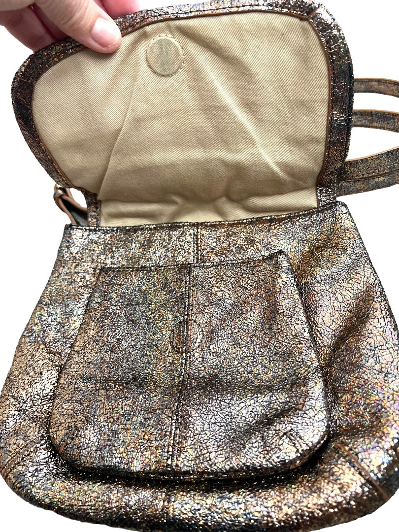 Lodis Landry Crossbody Rose Gold Crinkle Handbag Retail 178.00