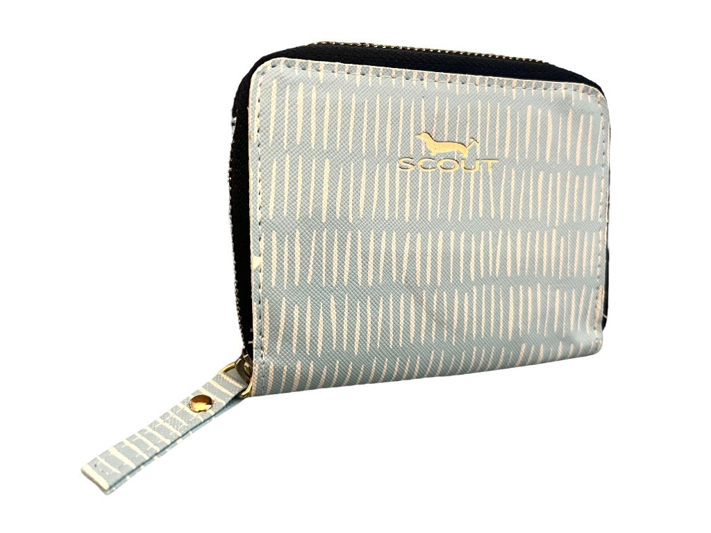 Scout Blue and White Zip Around Wallet 2 Open Slots 4.5" x 3.5"