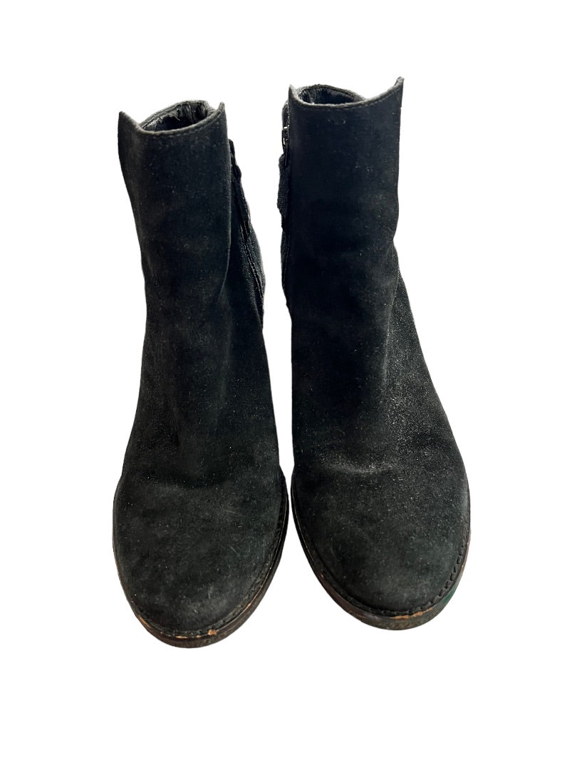 7.5 Cole Haan Black Wedge Suede Booties *Flaws