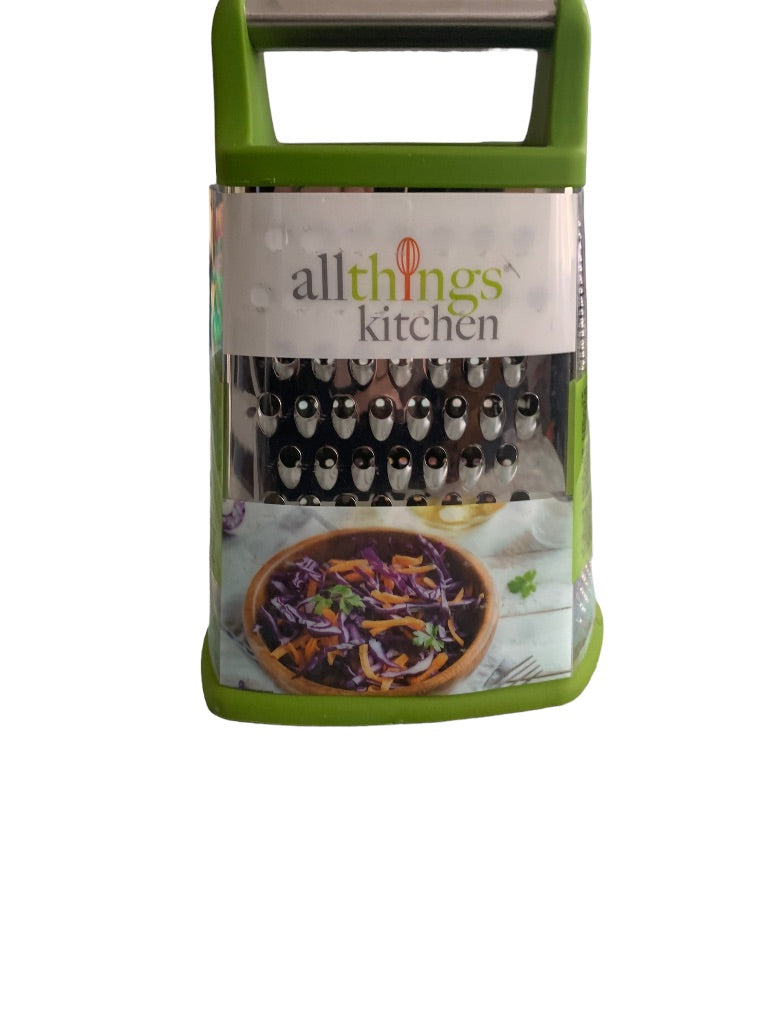 All Things Kitchen 4-Sided Grater Green Plastic Trim New