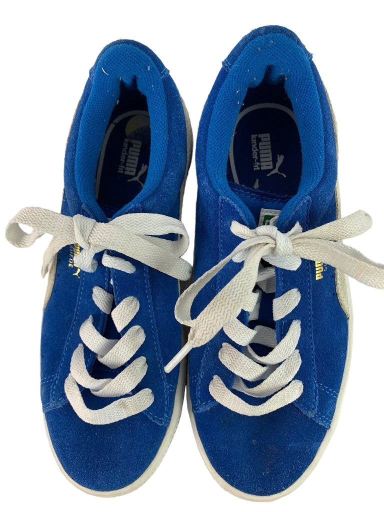 3.5M Youth Puma Blue Suede Big Kids Lace Up Sneakers