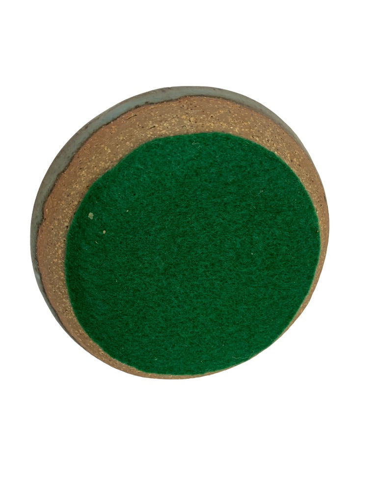 Turquoise Pottery Vase Frog Felted Bottom 3 1/4" h x 4 1/3" Bulb diameter