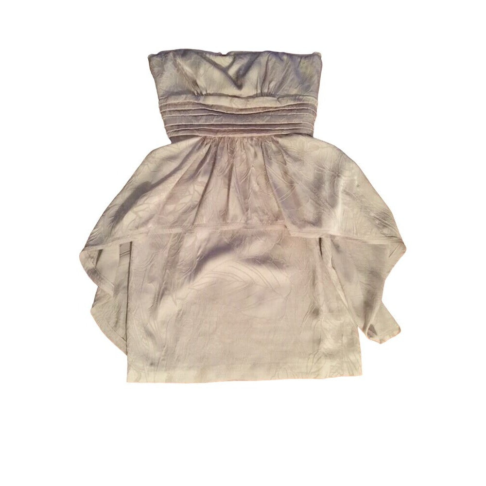 0 BCBG Max Azria Tan Strapless Dress Textured Lined Gorgeous