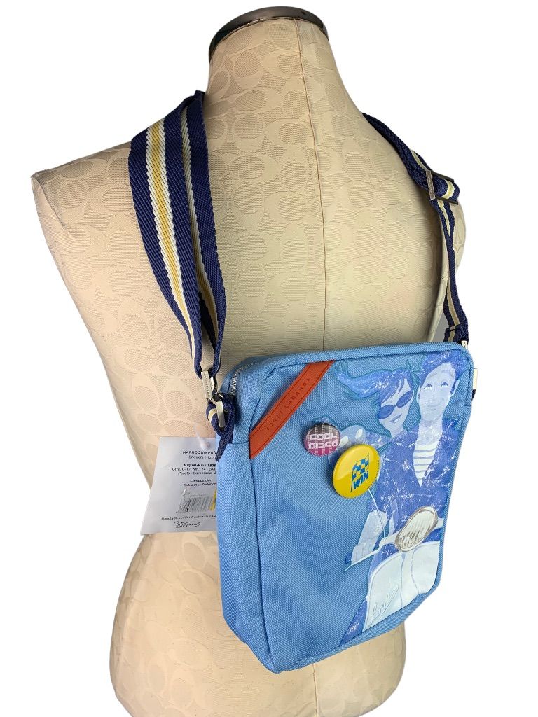 Jordi Labanda School Chic Blue Hipster Bag New Miquelrius Pins