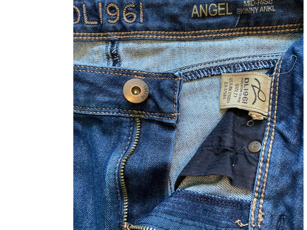 27 DL1961 Angel Mid Rise Skinny Ankle Jeans Dark Wash