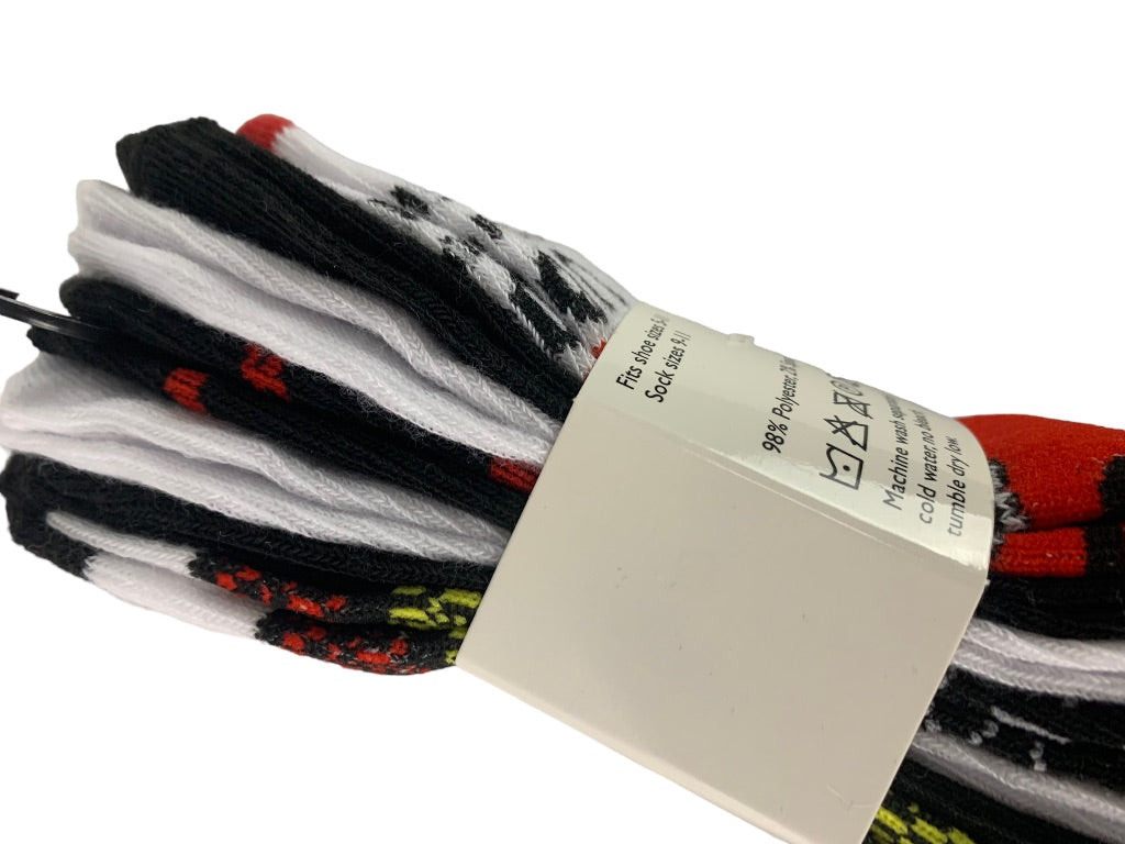 Refuge Low Cut Socks 7 Pair Women's Size 9-11 Red White Black Graphic New