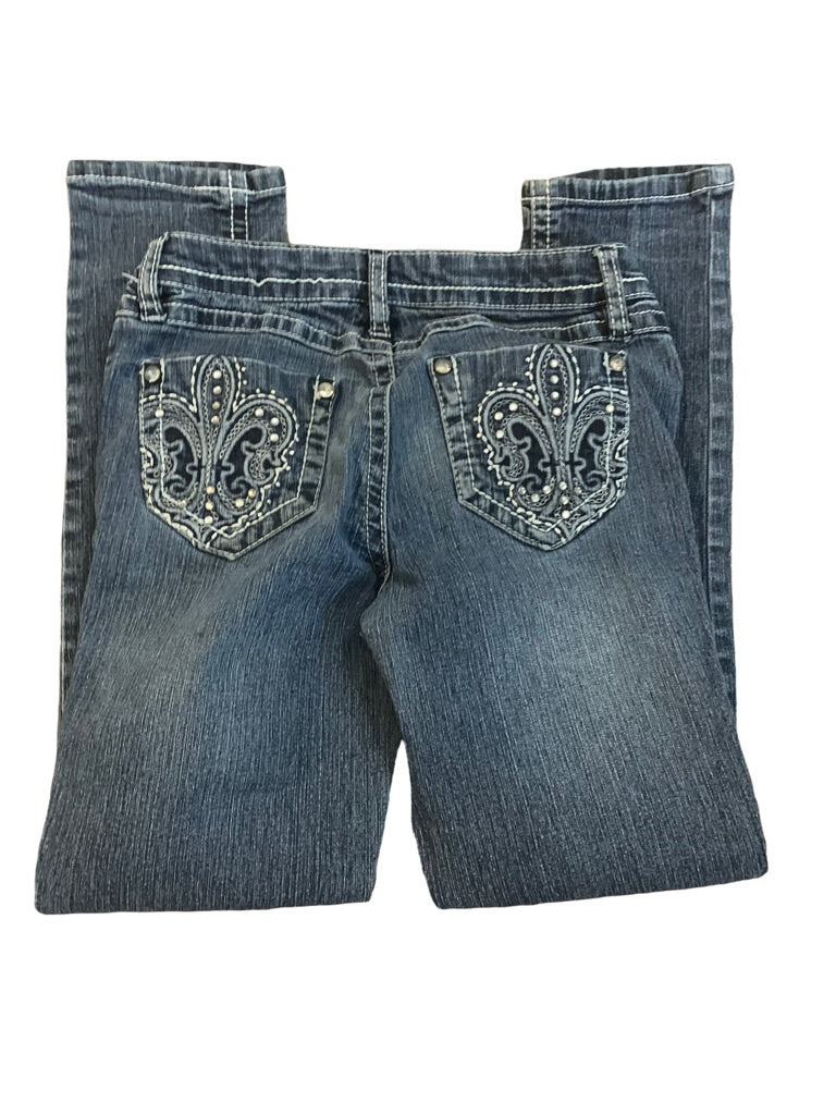 10 Lulu Luv Girls Adjustable Waist Embellished Stretch Skinny Jeans
