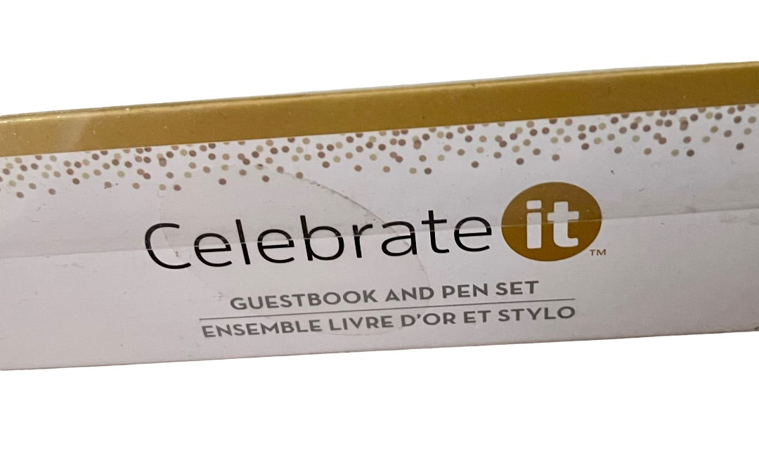 Celebrate It Wedding Guestbook and Pen 3 Piece Set NIB