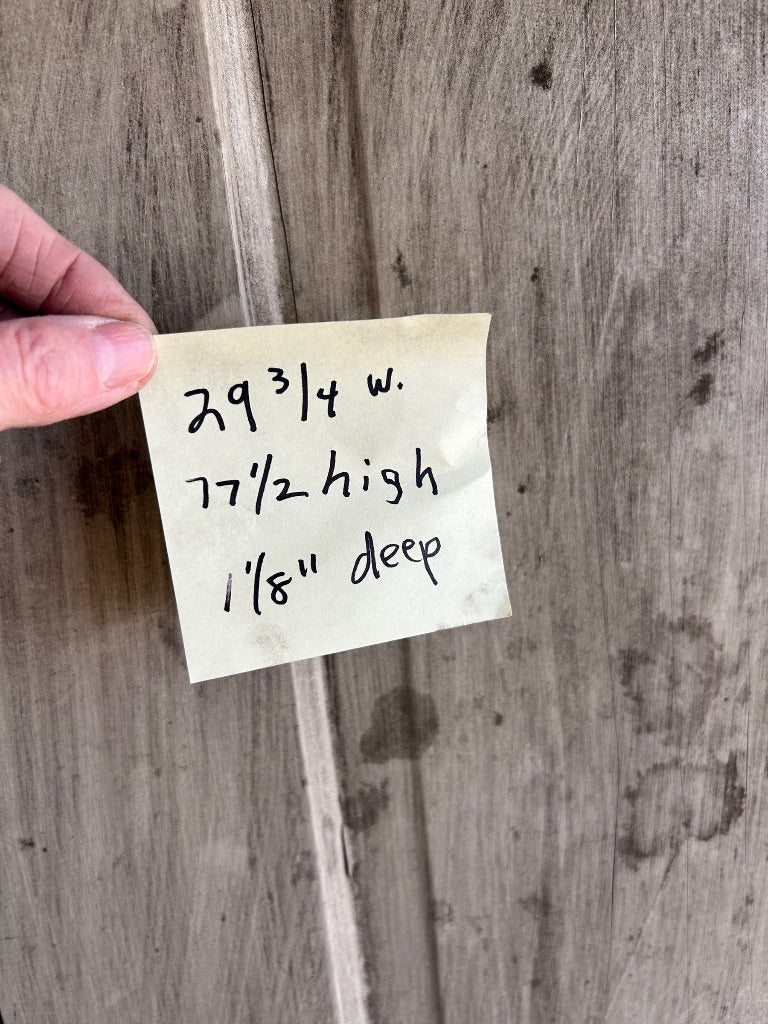 Antique Solid Door 4 Panel Architectural Salvage 29.75"w x 77.5"h Pink