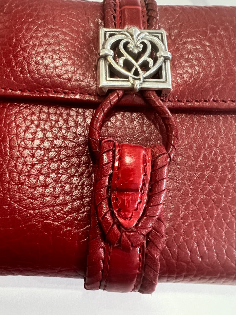 Brighton Red Leather Small Crossbody Convert To Wallet EUC