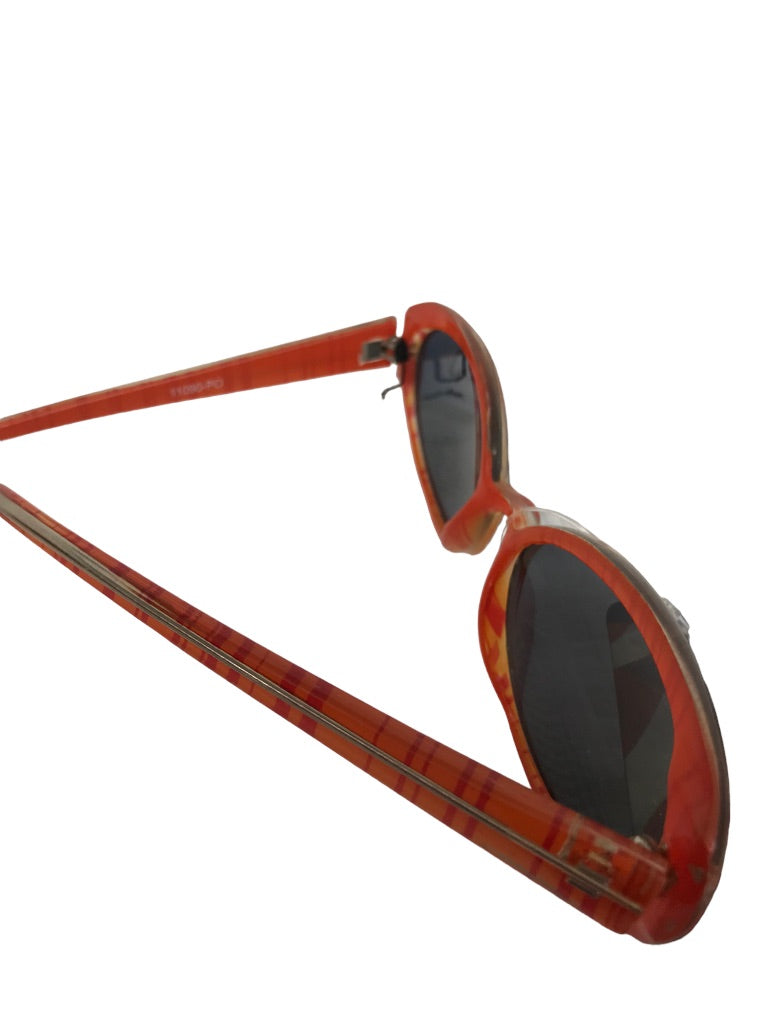Red Orange Stripe Children's Youth New Glance Sunglasses Oval UV400 Protection 11090-PO