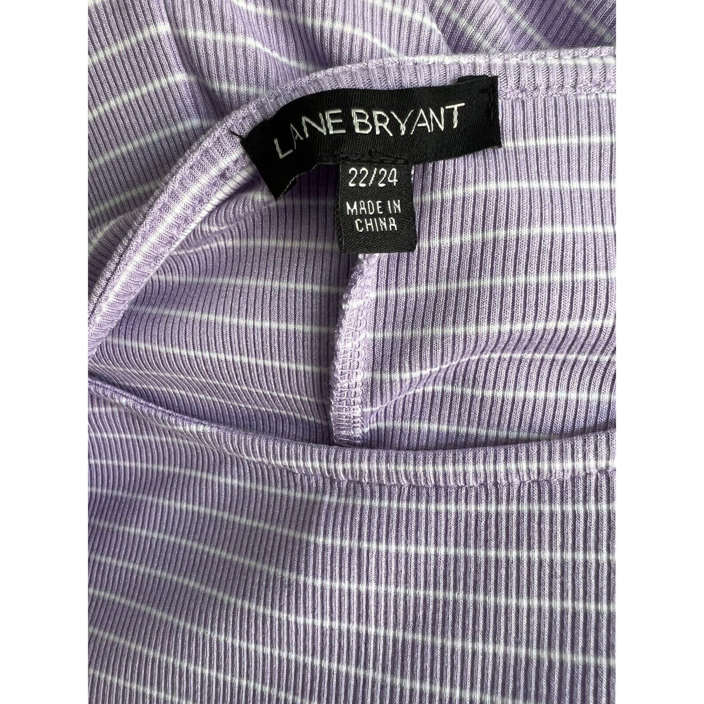 22/24 Lane Bryant Lavender Striped Blouse Blouson Style