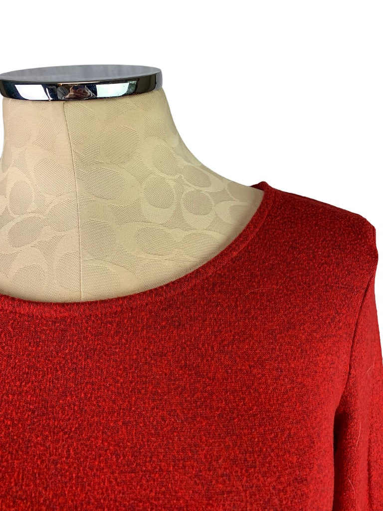 Large Old Navy Women's Red Lightweight Long Sleeve Sweater Hi Lo Hem