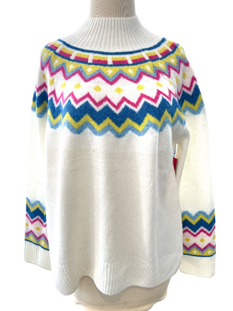 Medium Vince Camuto Super Soft White And Brights Sweater NWT