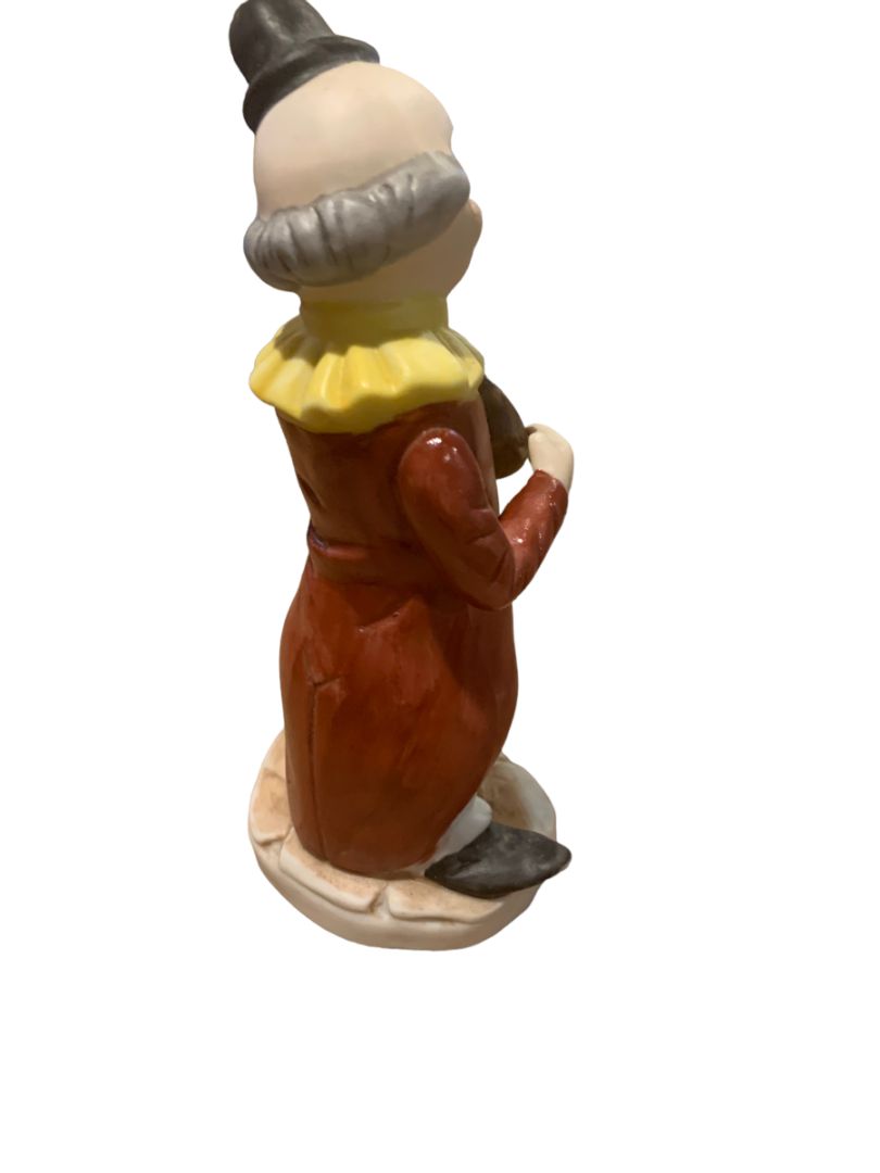 Vintage 1970s Porcelain Hobo Clown 6" Musical Instrument Mandolin Made in Korea