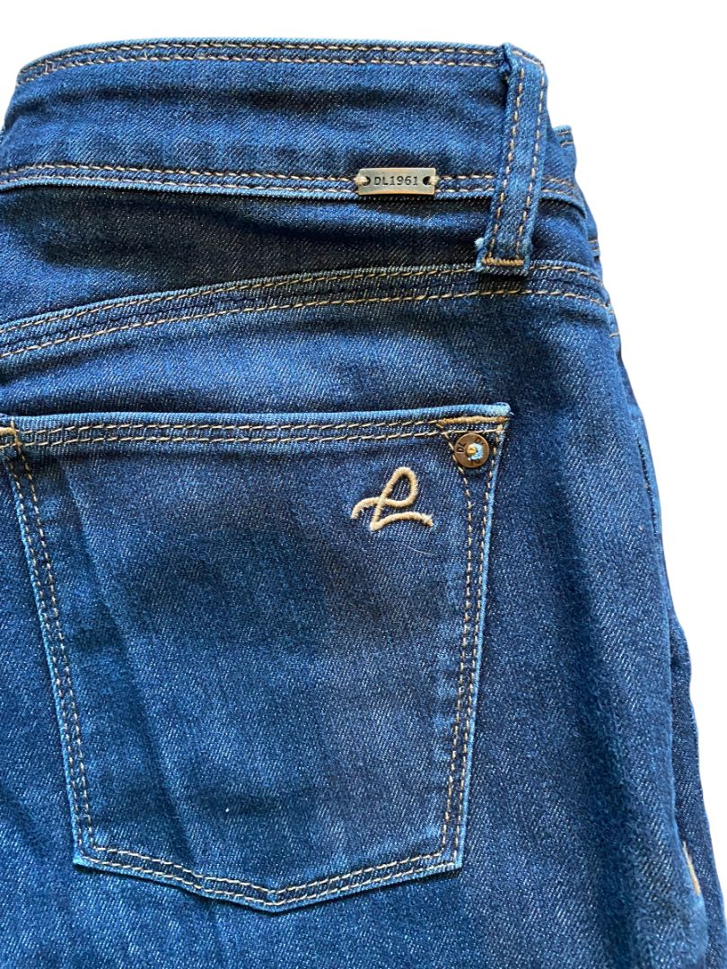 27 DL1961 Angel Mid Rise Skinny Ankle Jeans Dark Wash
