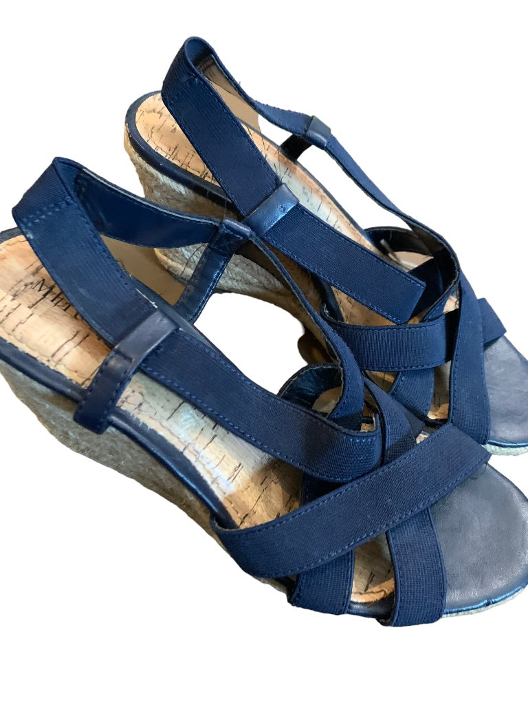 7M Merona Women's Navy Blue Espadrille 3" Wedge Sandals