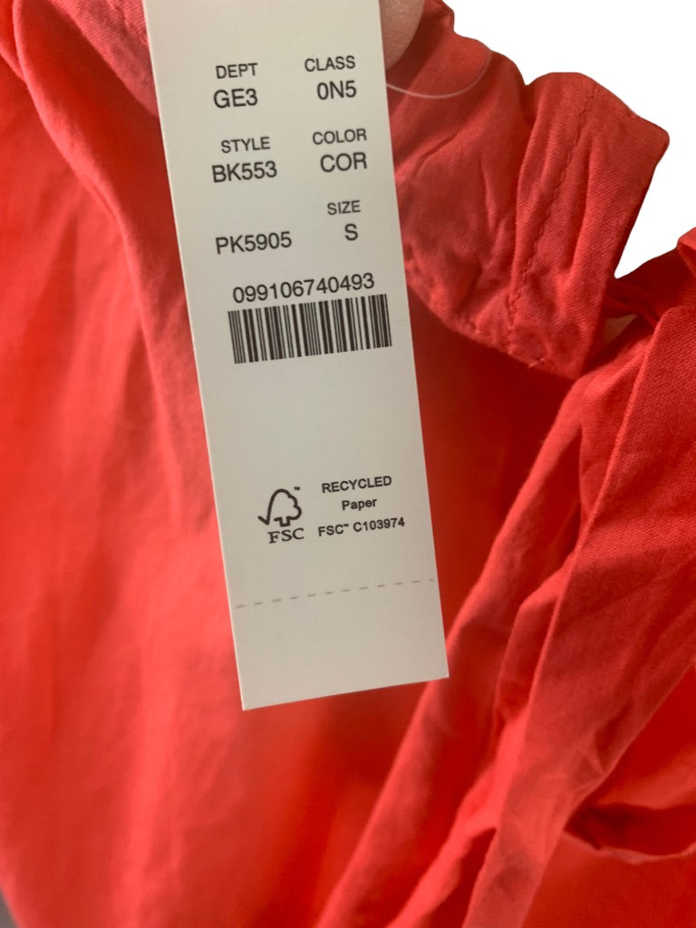 Small J.Crew Coral Swingy Cotton Voile Beach Dress New BK553