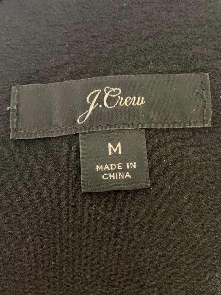 Medium J.Crew Women's Black Tunic Blouse Satin Backed Crepe Style A1033