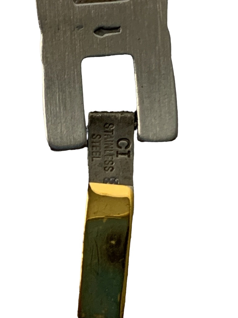 Vintage Link 7.5" Bracelet Stainless Steel Mixed Goldtone and Silvertone