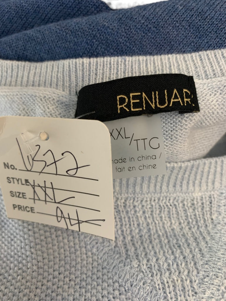 XXL Renuar Women's Blue Pullover Color Block Sweatshirt New $94