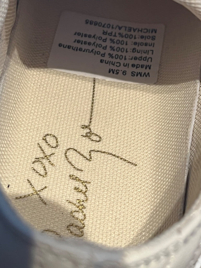 9.5 Rachel Zoe Women's Luxury Fashion Sneaker Michaela Cream NWOB