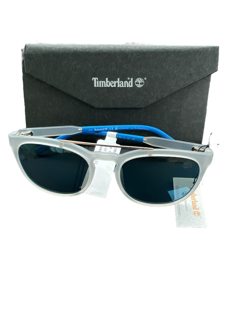 NEW Timberland Blue & Frosted Polarized Sunglasses Earth Keepers TB9181 53 19 145 With Case
