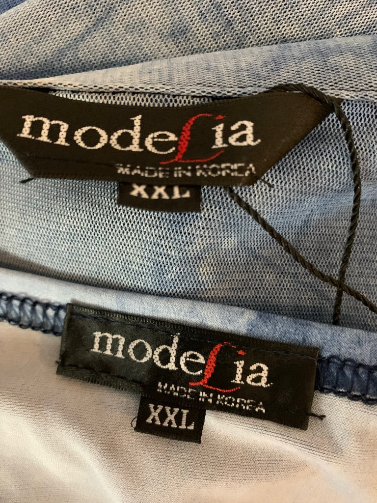 XXL Modelia Women's New Blue Twin Set Mesh Jacket Denim Design
