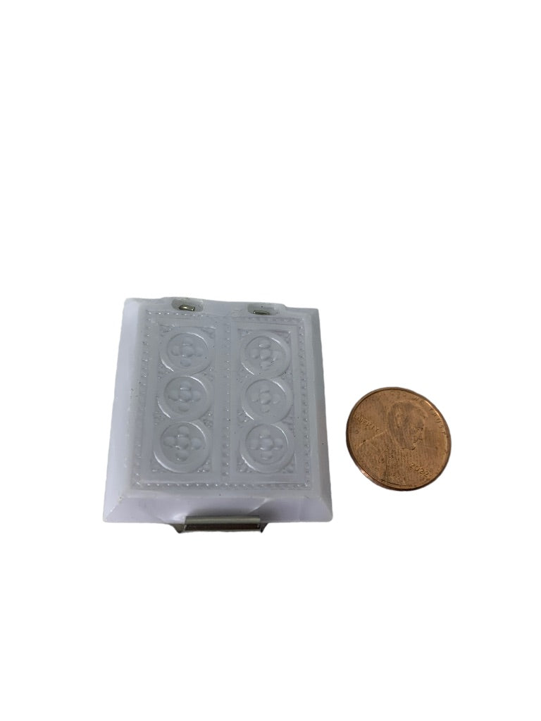 Vintage Travel Rosary with Box and St. Anthony Figure Plastic 1.5" Square