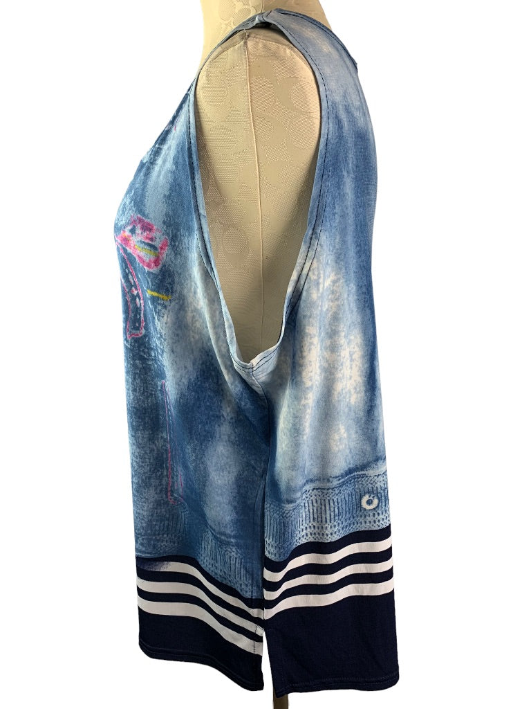 XXL Modelia Women's New Blue Twin Set Mesh Jacket Denim Design