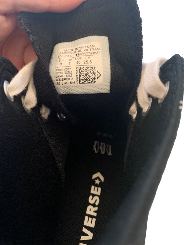 9M Converse All Star Women's Black Canvas Lugged Sole Sneaker