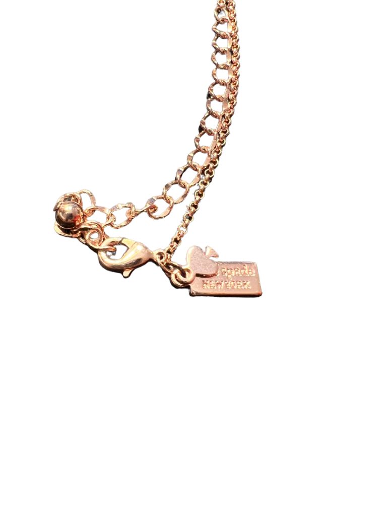 Kate Spade Rose Gold Round Rhinestone Pendant Necklace