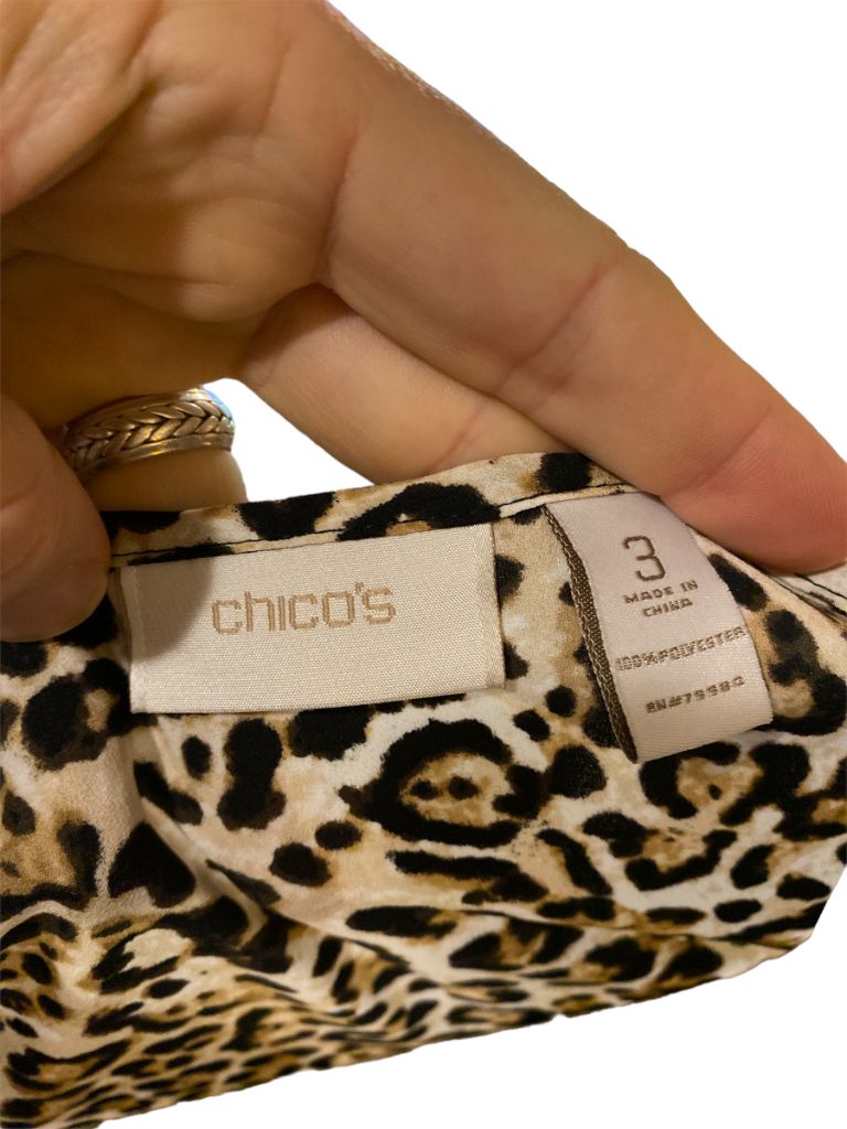 XL (3) Chico's Leopard Print Sleeveless Blouse Tank