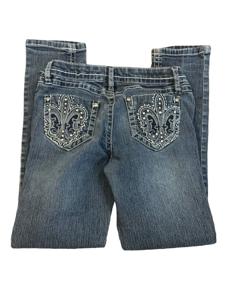 10 Lulu Luv Girls Adjustable Waist Embellished Stretch Skinny Jeans