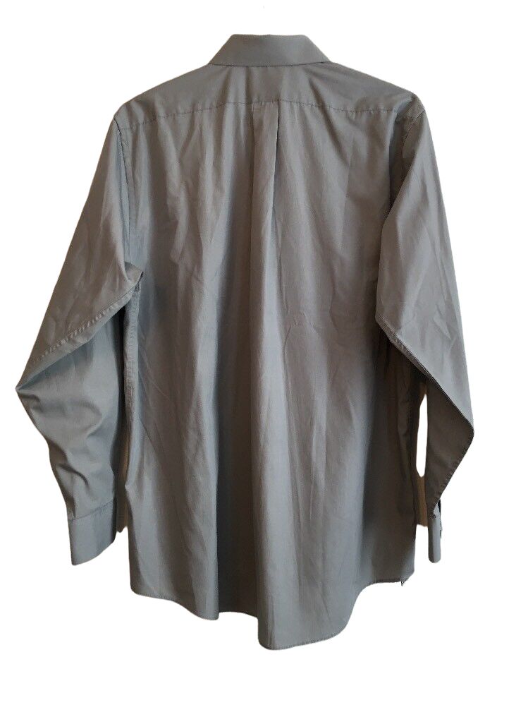 16 1/2 32/33 Van Heusen Wrinkle Free Poplin Gray Men's Button Up Dress Shirt