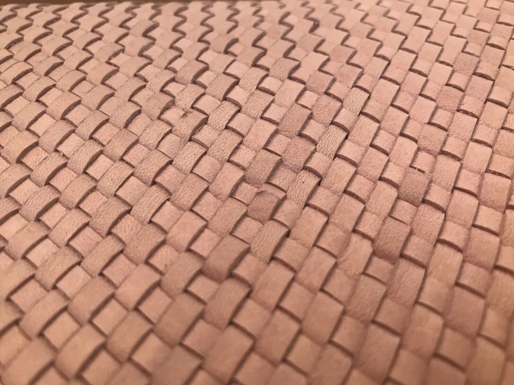 Rebecca Minkoff Honey Woven Leather Soft Clutch Pink Dust Bag Included