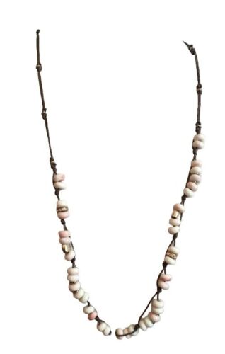 J. Crew 32" Rope and Bead Necklace with Goldtone Accents Beach Boho Style