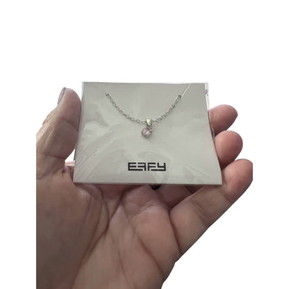 Effy Pink Crystal Pendant Silver Tone Necklace 18” New Sealed Valentine