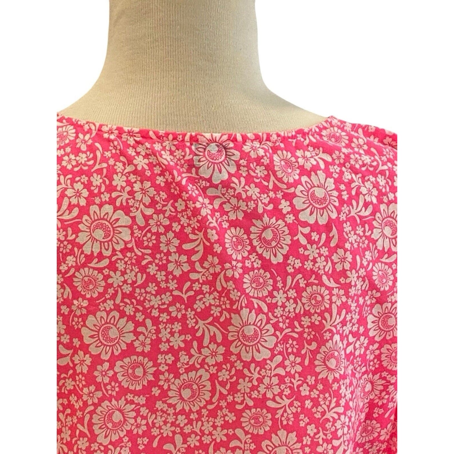 Size XXS J.CREW Factory Pink White Floral Cover Up Beach Vacation Cruise