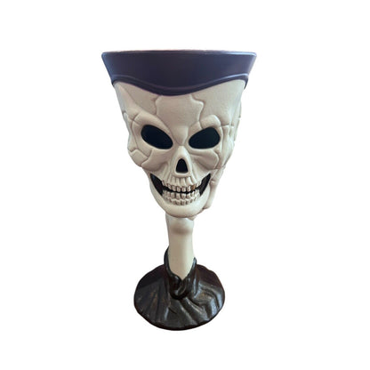 Vintage Skeleton Skull Plastic Wine Goblet Halloween Bones Cup Glass Glasses