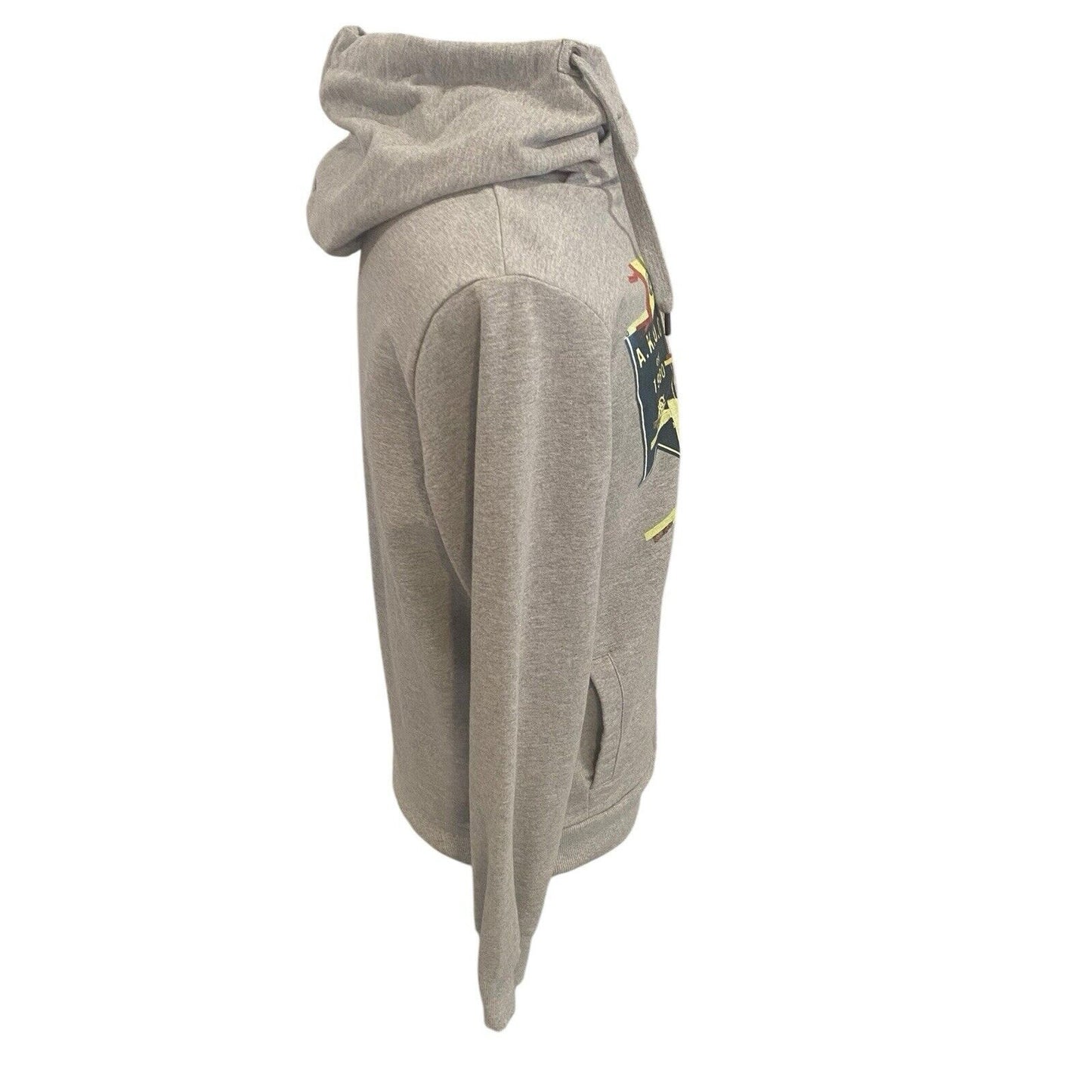 AKOO Size Large Retro Sports Pennant Gray Men’s Hoodie