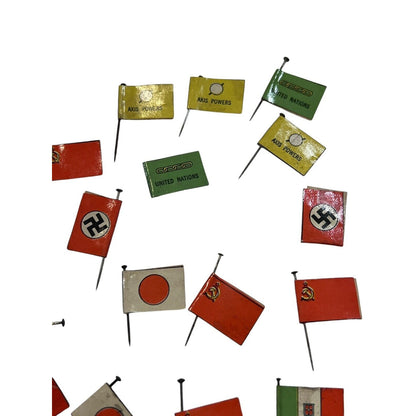 WW2 Nations At War Game Flag Games Counters Lot Vintage 23 Pieces
