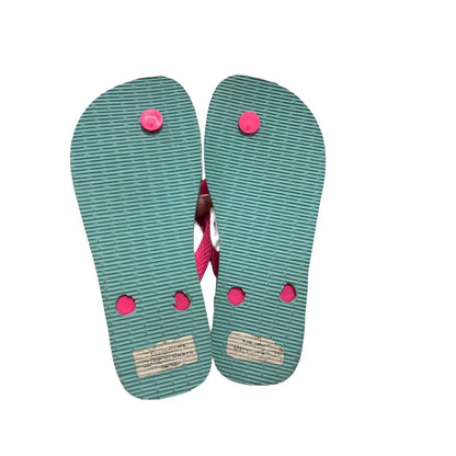 Havaianas Girls Hot Pink Purple Teal Unicorn Flip Flops Sandals Youth Size 3/4
