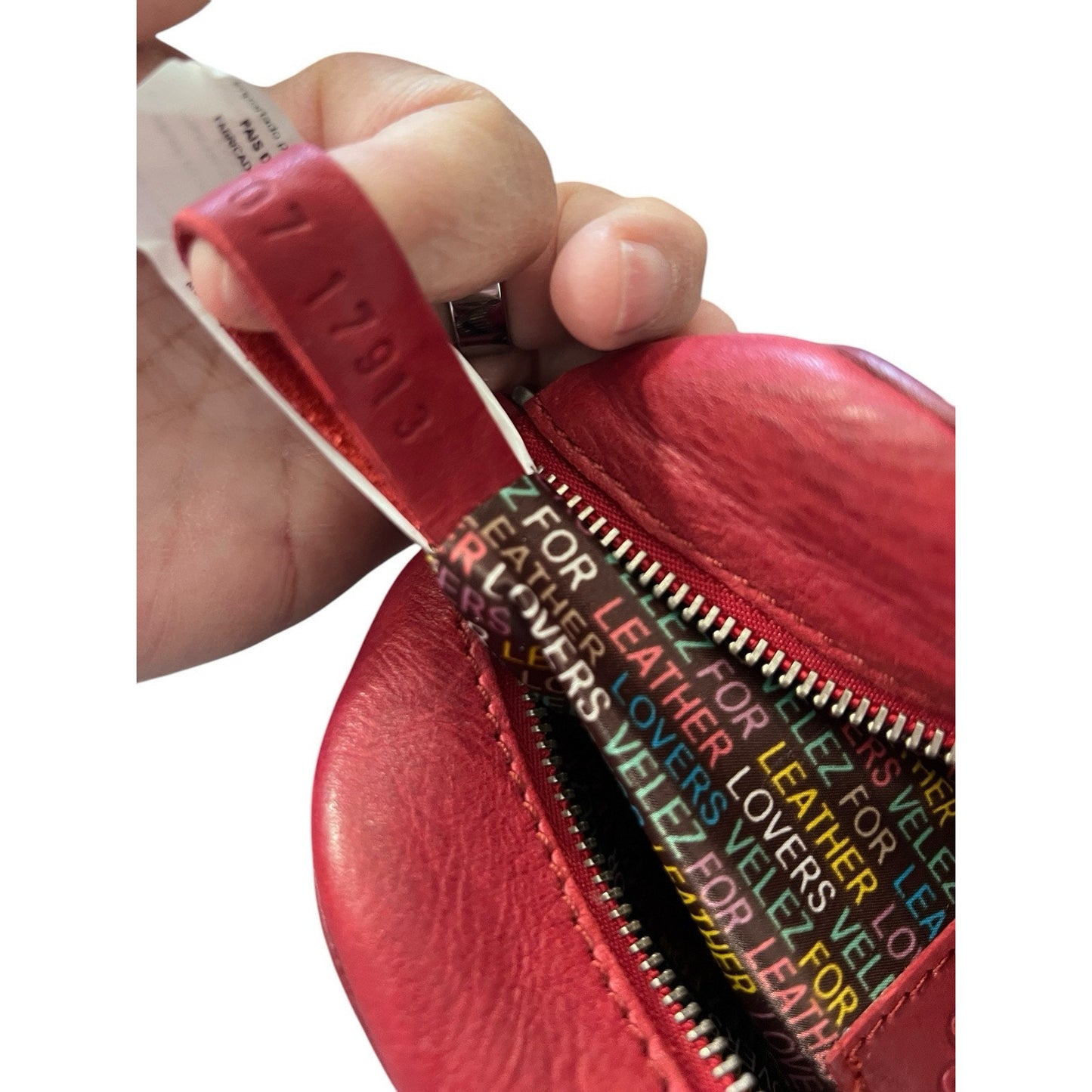 Velez Leather Handbag Crossbody Red Tassels Adjustable Strap