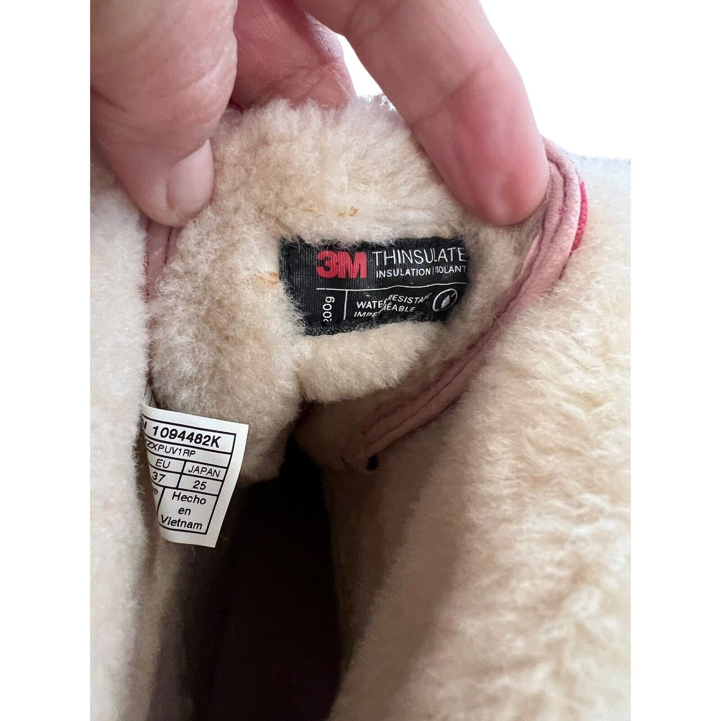 Size 5 Ugg Butte Mono Womens Lace Up Fur Lined Mid Calf Boot Pink EUC