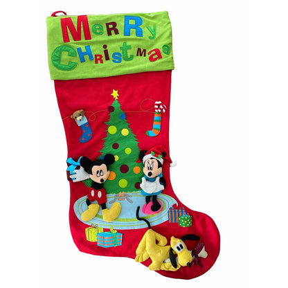 Disney Jumbo Extra Large 4 Ft Christmas Stocking Mickey Minnie Pluto 3D 4' x 2'